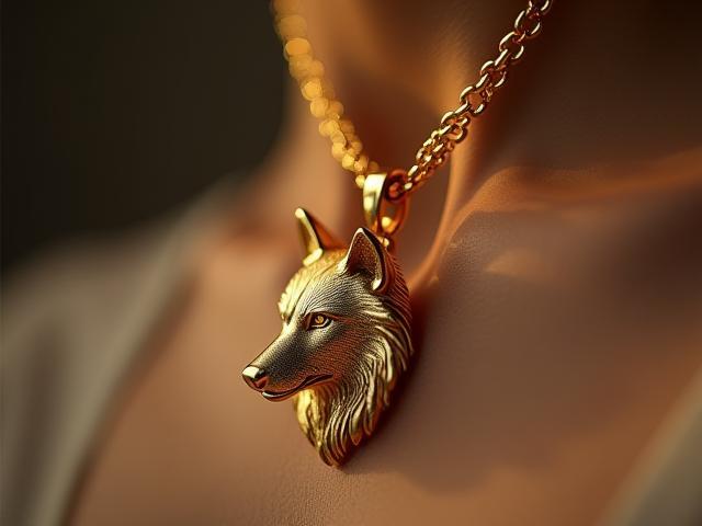 Wolf Gold Halskette - Elegantes und kräftiges Schmuckstück